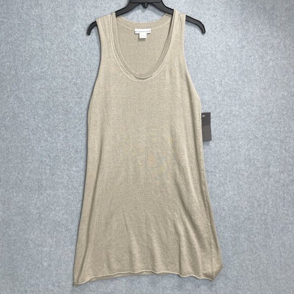 Bryn Walker Long Tunic Sweater Womens Small Brown Linen Blend Sleeveless‎ Knit - Picture 1 of 10